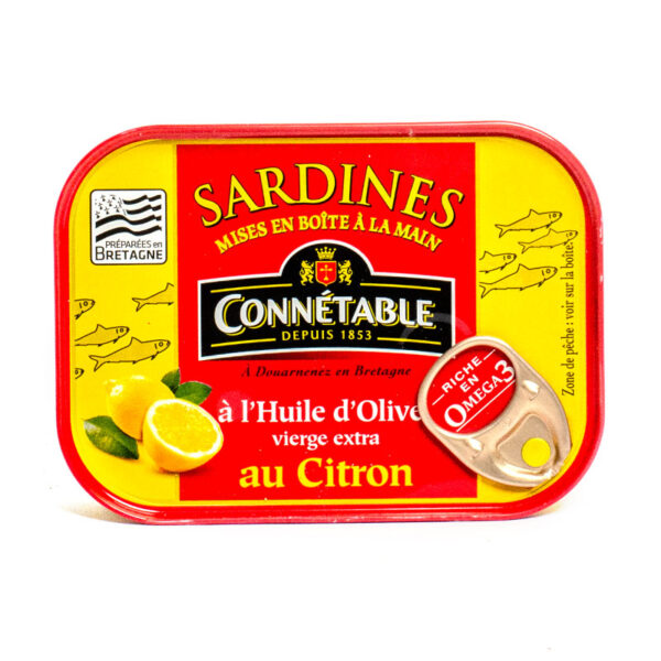 Connetable Sardines a LHuile DOlive Extra Vierge Au Citron 115g