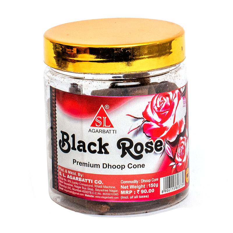 SL AGARBATTI Dhoop Cone Black Rose X12 Cup