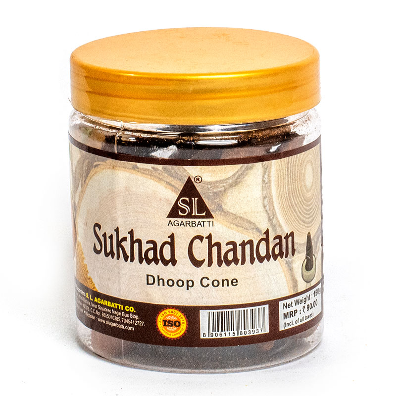 SL AGARBATTI Dhoop Cone Sukhad Chandan X12 Cup